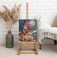 Merry Christmoose Canvas Wall Art Santa Claus Riding Moose Starry Night - Wonder Print Shop