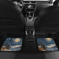 Merry Christmoose Car Mats Santa Claus Riding Moose Starry Night - Wonder Print Shop
