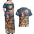 Personalized Merry Christmoose Couples Matching Off Shoulder Maxi Dress and Hawaiian Shirt Santa Claus Riding Moose Starry Night - Wonder Print Shop