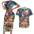 Personalized Merry Christmoose Couples Matching Short Sleeve Bodycon Dress and Hawaiian Shirt Santa Claus Riding Moose Starry Night - Wonder Print Shop