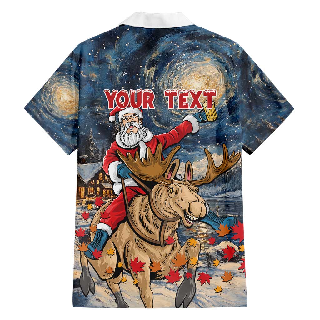 Personalized Merry Christmoose Family Matching Long Sleeve Bodycon Dress and Hawaiian Shirt Santa Claus Riding Moose Starry Night - Wonder Print Shop