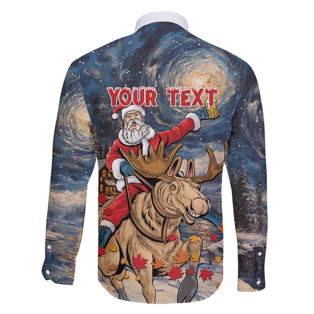 Personalized Merry Christmoose Family Matching Long Sleeve Bodycon Dress and Hawaiian Shirt Santa Claus Riding Moose Starry Night - Wonder Print Shop