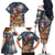 Personalized Merry Christmoose Family Matching Off The Shoulder Long Sleeve Dress and Hawaiian Shirt Santa Claus Riding Moose Starry Night - Wonder Print Shop