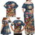Personalized Merry Christmoose Family Matching Off Shoulder Maxi Dress and Hawaiian Shirt Santa Claus Riding Moose Starry Night - Wonder Print Shop
