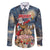 Personalized Merry Christmoose Family Matching Off Shoulder Maxi Dress and Hawaiian Shirt Santa Claus Riding Moose Starry Night - Wonder Print Shop