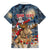 Personalized Merry Christmoose Family Matching Off Shoulder Short Dress and Hawaiian Shirt Santa Claus Riding Moose Starry Night - Wonder Print Shop