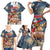 Personalized Merry Christmoose Family Matching Short Sleeve Bodycon Dress and Hawaiian Shirt Santa Claus Riding Moose Starry Night - Wonder Print Shop