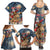 Personalized Merry Christmoose Family Matching Summer Maxi Dress and Hawaiian Shirt Santa Claus Riding Moose Starry Night - Wonder Print Shop