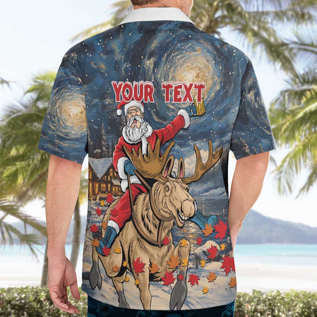 Personalized Merry Christmoose Hawaiian Shirt Santa Claus Riding Moose Starry Night - Wonder Print Shop