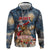 Personalized Merry Christmoose Hoodie Santa Claus Riding Moose Starry Night - Wonder Print Shop