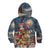 Personalized Merry Christmoose Kid Hoodie Santa Claus Riding Moose Starry Night - Wonder Print Shop