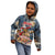 Personalized Merry Christmoose Kid Hoodie Santa Claus Riding Moose Starry Night - Wonder Print Shop