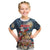 Personalized Merry Christmoose Kid T Shirt Santa Claus Riding Moose Starry Night - Wonder Print Shop