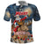 Personalized Merry Christmoose Polo Shirt Santa Claus Riding Moose Starry Night - Wonder Print Shop