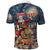 Personalized Merry Christmoose Polo Shirt Santa Claus Riding Moose Starry Night - Wonder Print Shop