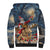 Personalized Merry Christmoose Sherpa Hoodie Santa Claus Riding Moose Starry Night - Wonder Print Shop