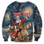 Personalized Merry Christmoose Sweatshirt Santa Claus Riding Moose Starry Night - Wonder Print Shop