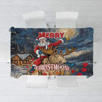 Merry Christmoose Tablecloth Santa Claus Riding Moose Starry Night - Wonder Print Shop