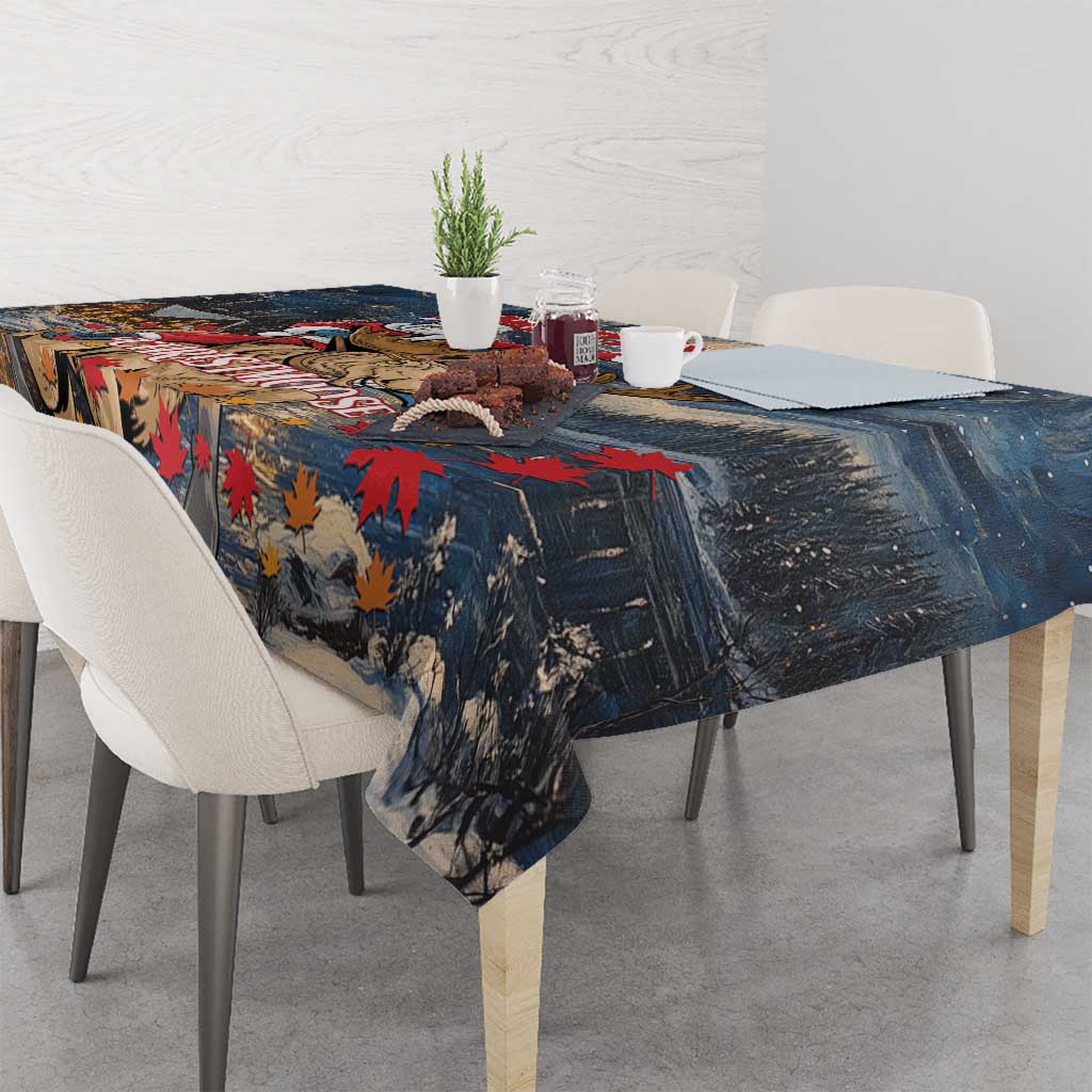 Merry Christmoose Tablecloth Santa Claus Riding Moose Starry Night - Wonder Print Shop