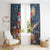 Merry Christmoose Window Curtain Santa Claus Riding Moose Starry Night - Wonder Print Shop