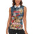 Personalized Merry Christmoose Women Sleeveless Polo Shirt Santa Claus Riding Moose Starry Night - Wonder Print Shop