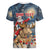 Personalized Merry Christmoose Women V-Neck T-Shirt Santa Claus Riding Moose Starry Night - Wonder Print Shop