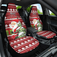 Canada Christmas Car Seat Cover Maple Leaf Pattern - Wonder Print Shop