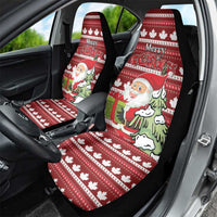 Canada Christmas Car Seat Cover Maple Leaf Pattern - Wonder Print Shop