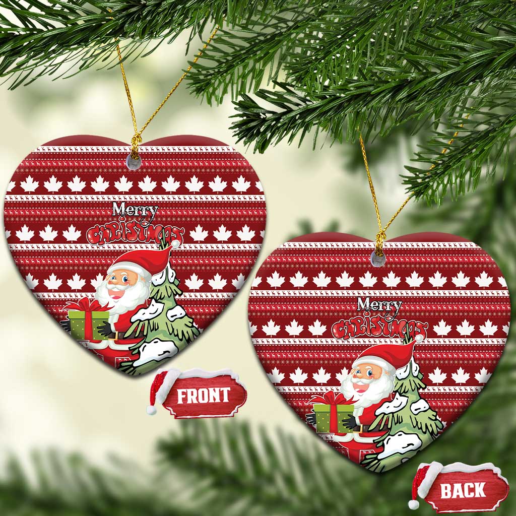 Canada Christmas Ceramic Ornament Maple Leaf Pattern - Wonder Print Shop