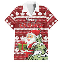 Personalized Canada Christmas Family Matching Long Sleeve Bodycon Dress and Hawaiian Shirt Maple Leaf Pattern - Wonder Print Shop