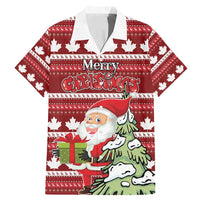 Personalized Canada Christmas Family Matching Mermaid Dress and Hawaiian Shirt Maple Leaf Pattern - Wonder Print Shop