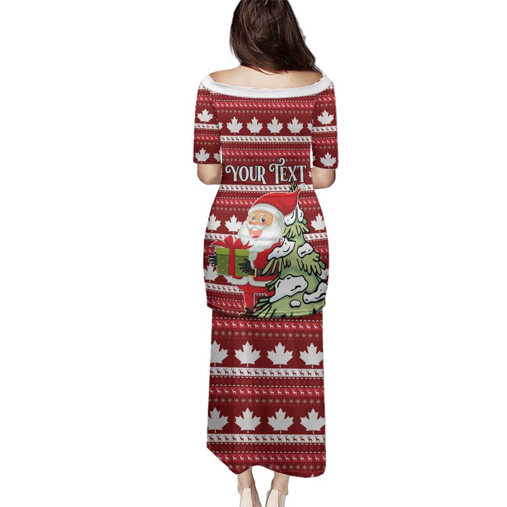 Personalized Canada Christmas Family Matching Puletasi and Hawaiian Shirt Maple Leaf Pattern - Wonder Print Shop