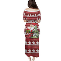 Personalized Canada Christmas Family Matching Puletasi and Hawaiian Shirt Maple Leaf Pattern - Wonder Print Shop