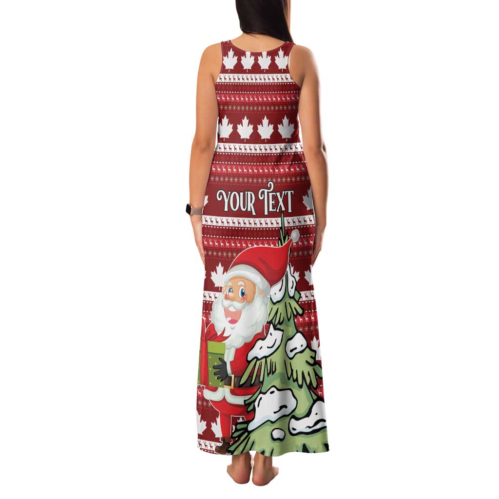 Personalized Canada Christmas Family Matching Tank Maxi Dress and Hawaiian Shirt Maple Leaf Pattern - Wonder Print Shop