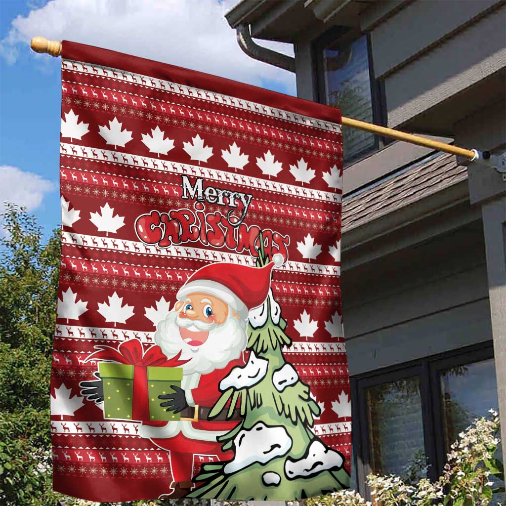 Canada Christmas Garden Flag Maple Leaf Pattern - Wonder Print Shop
