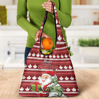 Canada Christmas Grocery Bag Maple Leaf Pattern