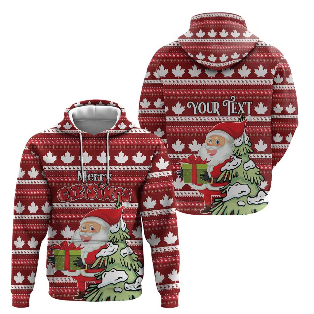 Personalized Canada Christmas Hoodie Maple Leaf Pattern - Wonder Print Shop