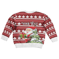 Canada Christmas Kid Ugly Christmas Sweater Maple Leaf Pattern - Wonder Print Shop