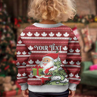 Canada Christmas Kid Ugly Christmas Sweater Maple Leaf Pattern - Wonder Print Shop