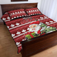 Canada Christmas Quilt Bed Set Maple Leaf Pattern - Wonder Print Shop