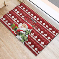 Canada Christmas Rubber Doormat Maple Leaf Pattern - Wonder Print Shop