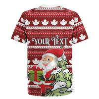 Personalized Canada Christmas Rugby Jersey Maple Leaf Pattern - Wonder Print Shop