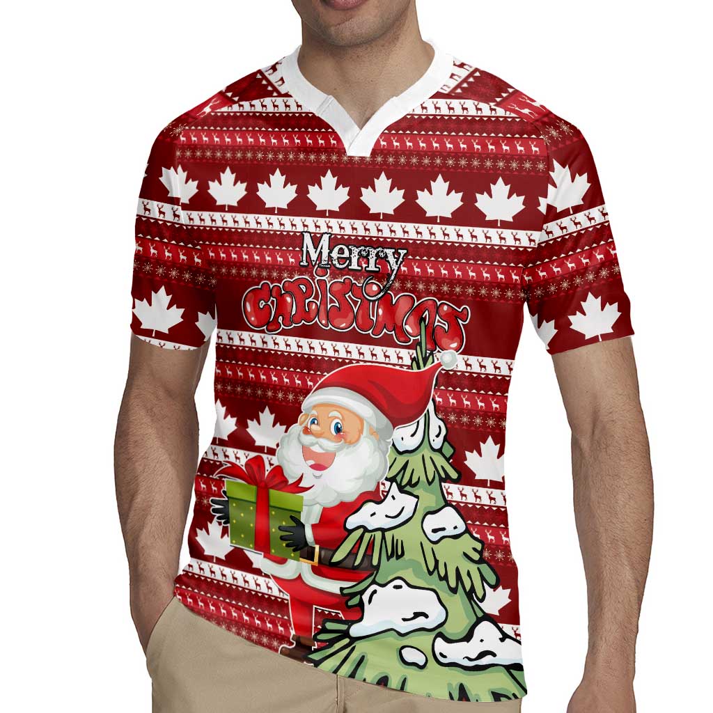 Personalized Canada Christmas Rugby Jersey Maple Leaf Pattern - Wonder Print Shop