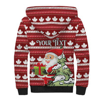 Personalized Canada Christmas Sherpa Hoodie Maple Leaf Pattern - Wonder Print Shop