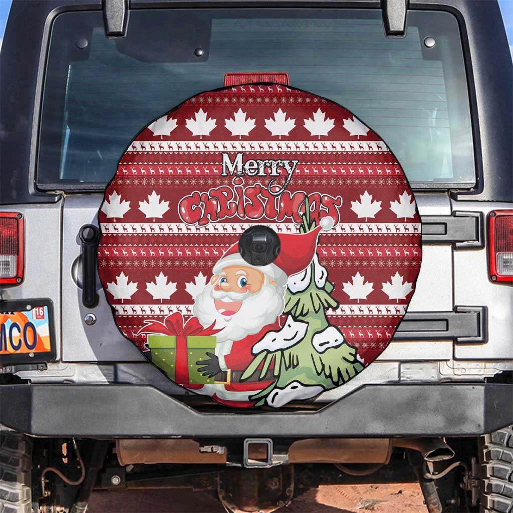 Canada Christmas Spare Tire Cover Maple Leaf Pattern - Wonder Print Shop
