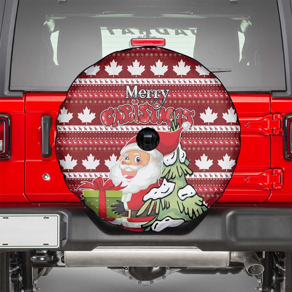 Canada Christmas Spare Tire Cover Maple Leaf Pattern - Wonder Print Shop
