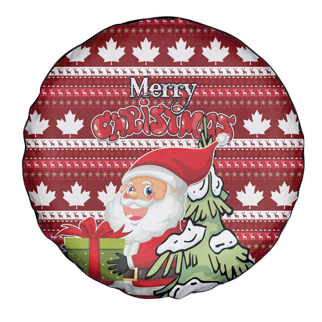 Canada Christmas Spare Tire Cover Maple Leaf Pattern - Wonder Print Shop