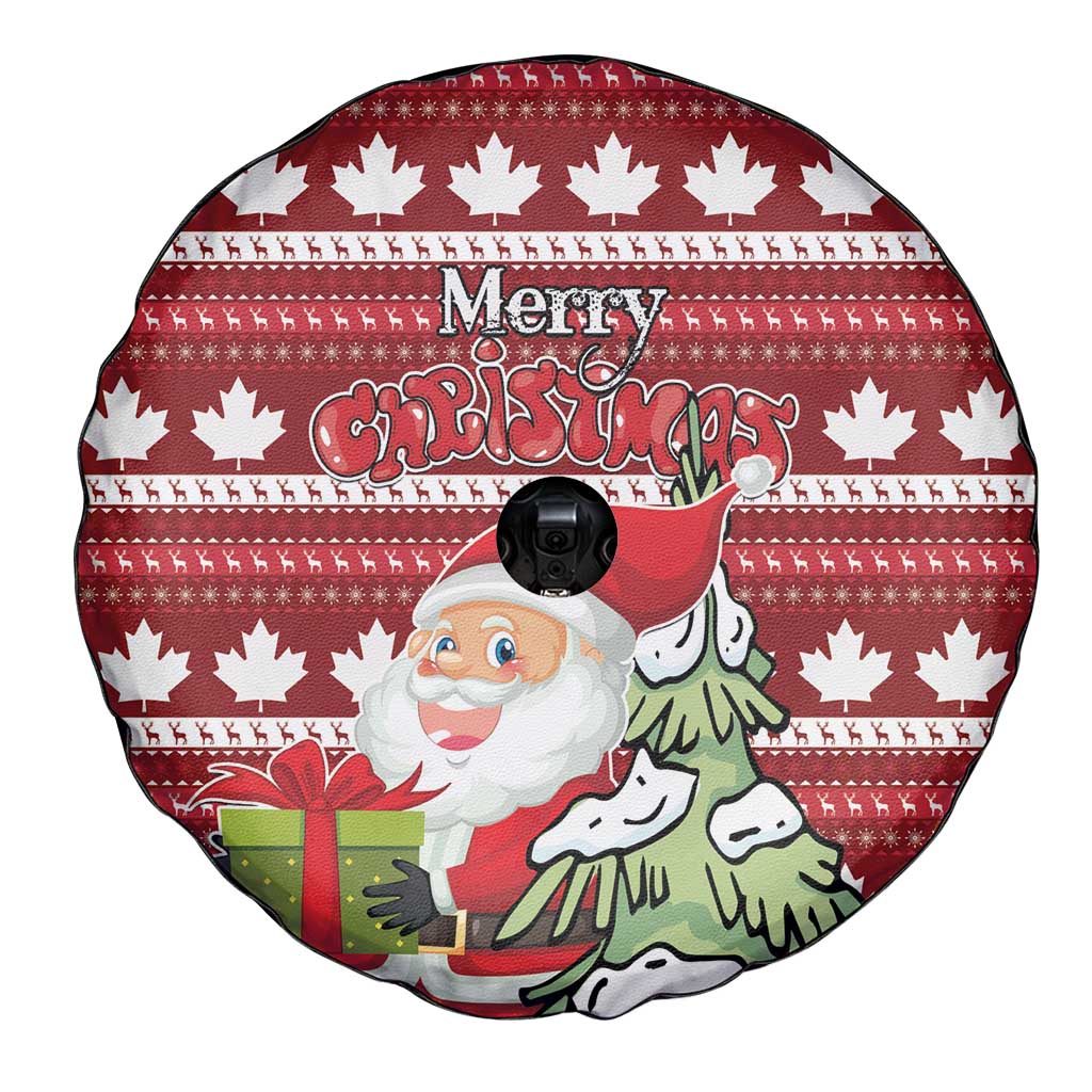Canada Christmas Spare Tire Cover Maple Leaf Pattern - Wonder Print Shop