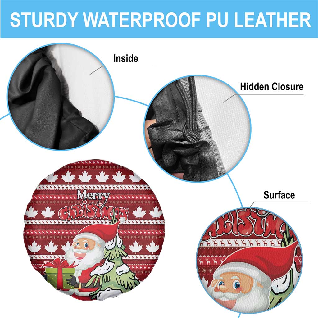 Canada Christmas Spare Tire Cover Maple Leaf Pattern - Wonder Print Shop