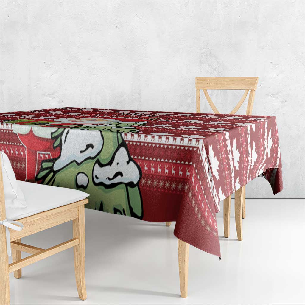 Canada Christmas Tablecloth Maple Leaf Pattern - Wonder Print Shop